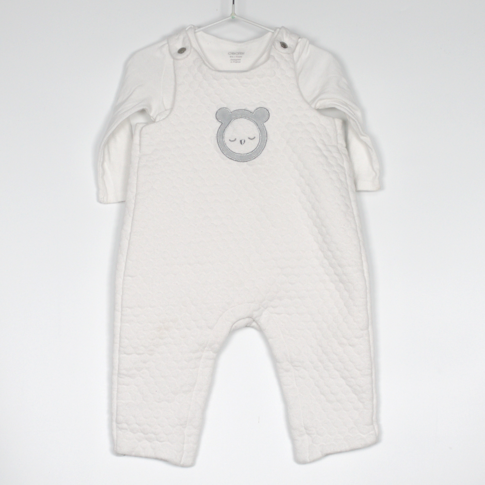 9M
White Dungaree Set