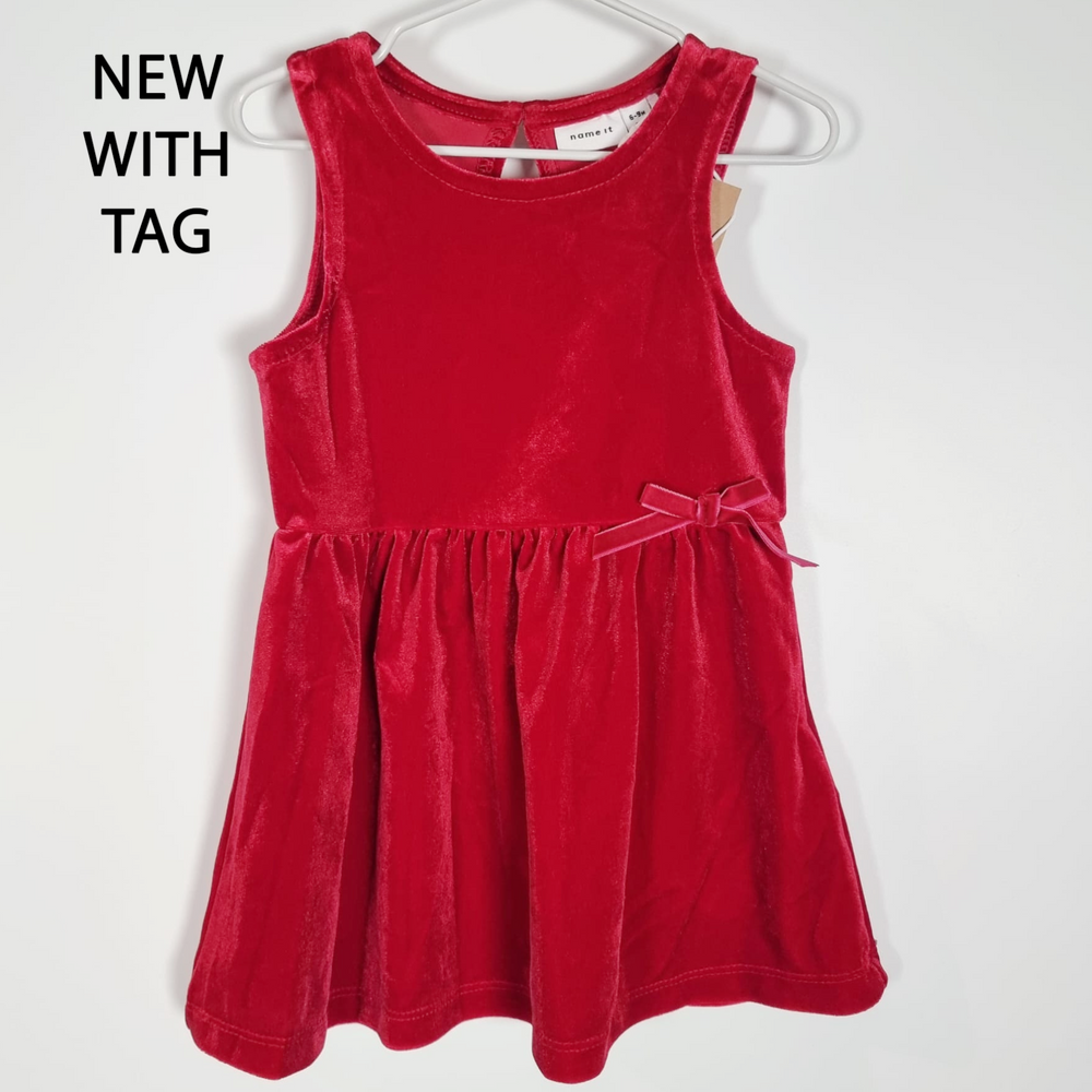6-9M
Red Velvet Bow Dress