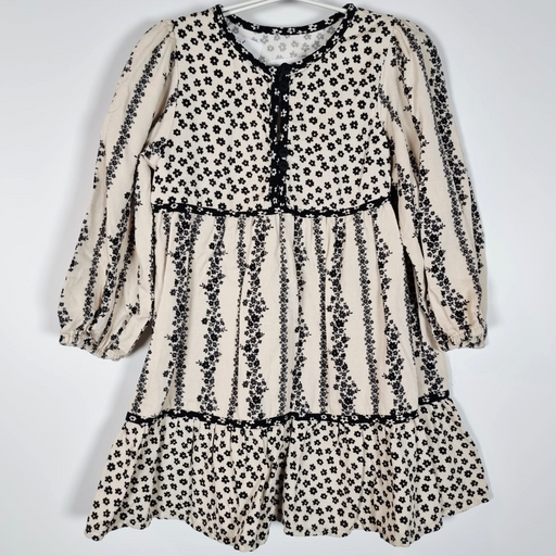 4-5Y Black Flowers Dress