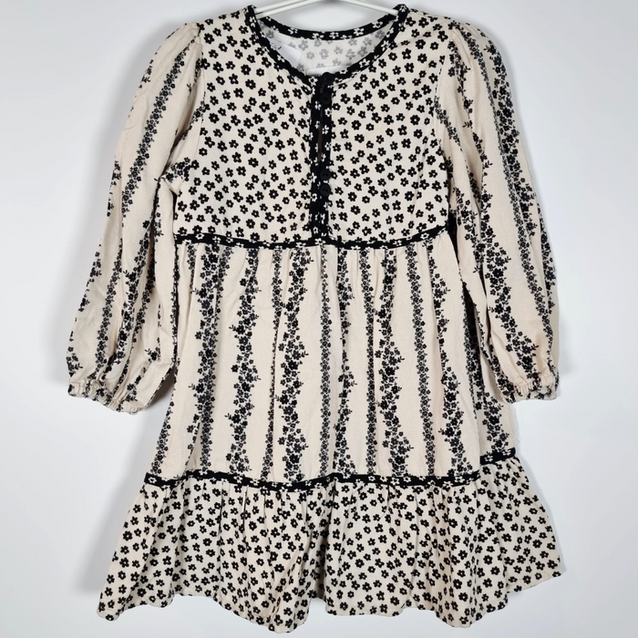 4-5Y Black Flowers Dress