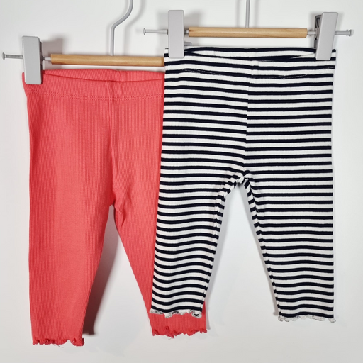 3-6M
Stripe & Coral Leggings