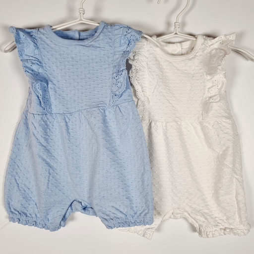 0-3M
2 Textured Rompers