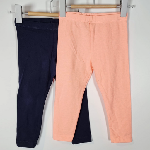 9-12M
Navy & Coral Leggings