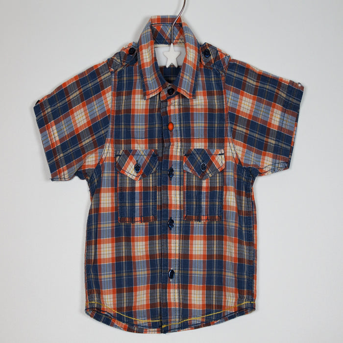09-12M Orange Check Shirt