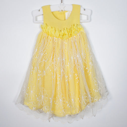 00-03M Yellow and Lace Dress