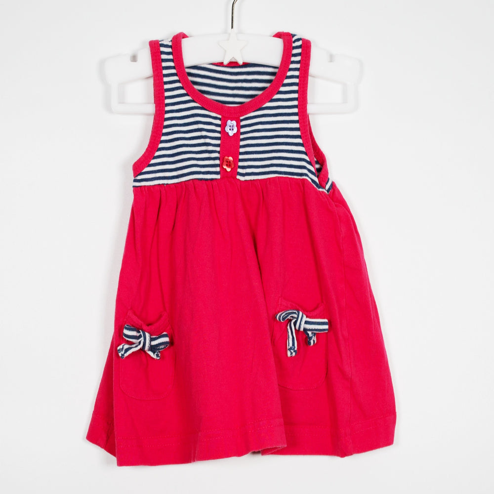 03-06M Stripes and Pink Dress