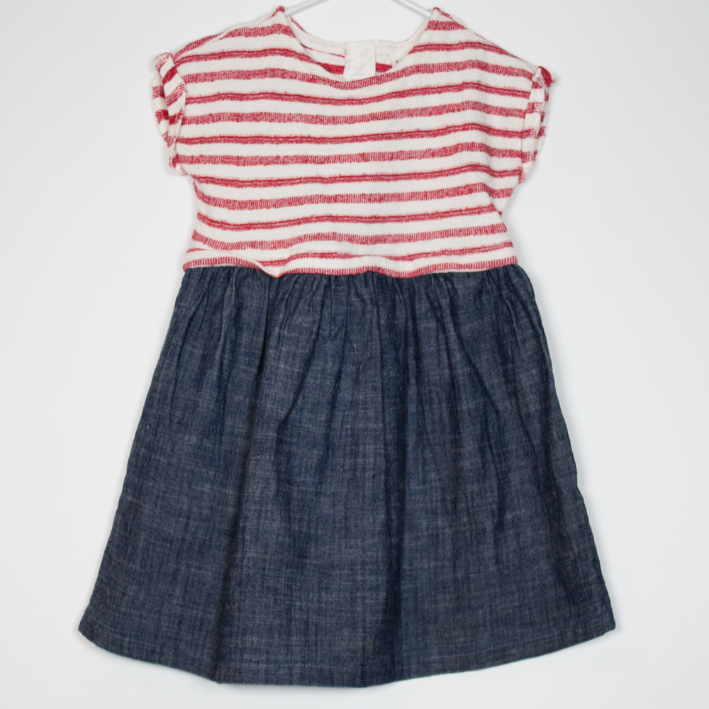 6-9M
Chambray & Stripes Dress