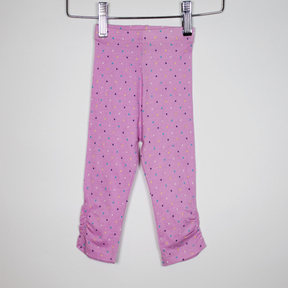 03-06M Lilac Polka Dot Leggings