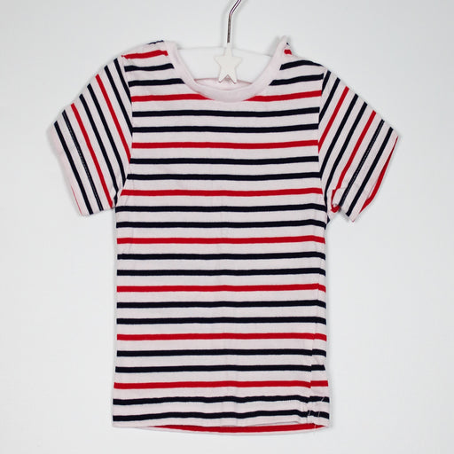 00-03M Navy/Red/White Striped Tee